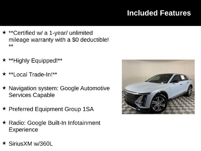 Certified 2024 CADILLAC LYRIQ Tech SUV