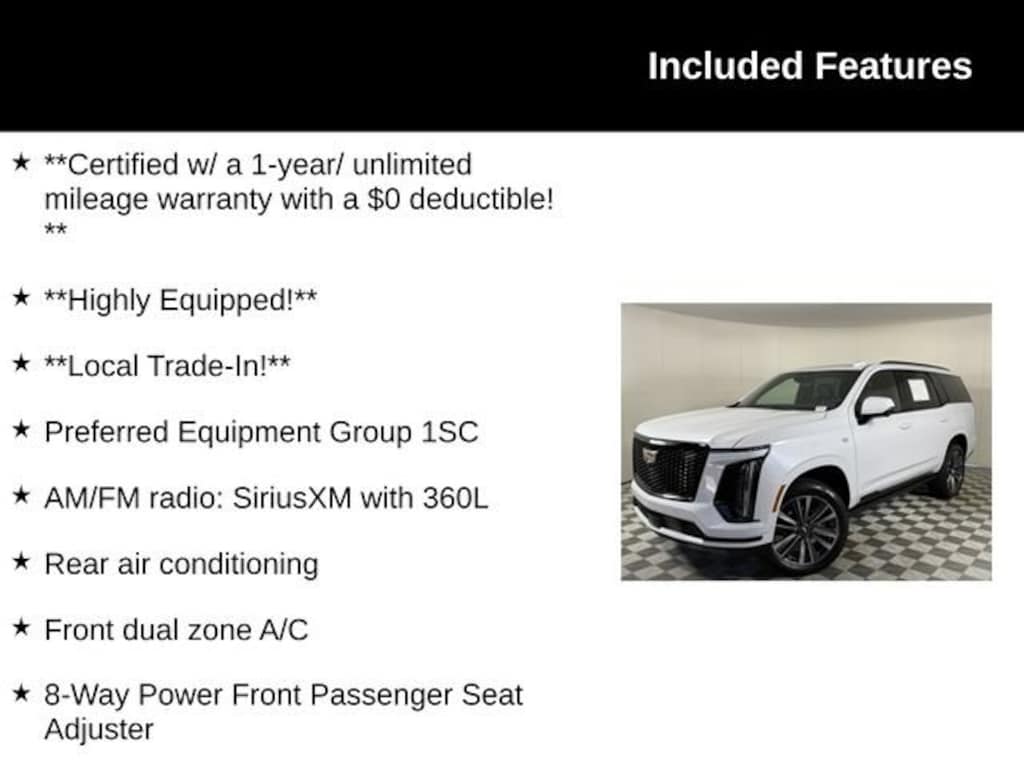 Certified 2026 CADILLAC Escalade Sport SUV