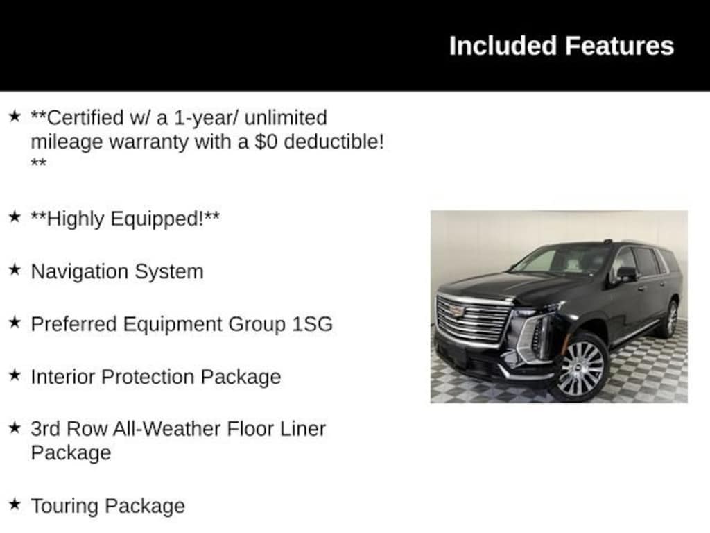 Certified 2025 CADILLAC Escalade ESV Premium Luxury Platinum SUV