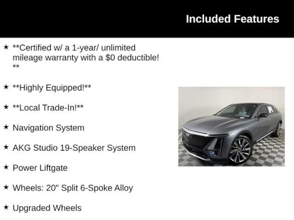 Certified 2023 CADILLAC LYRIQ Luxury SUV