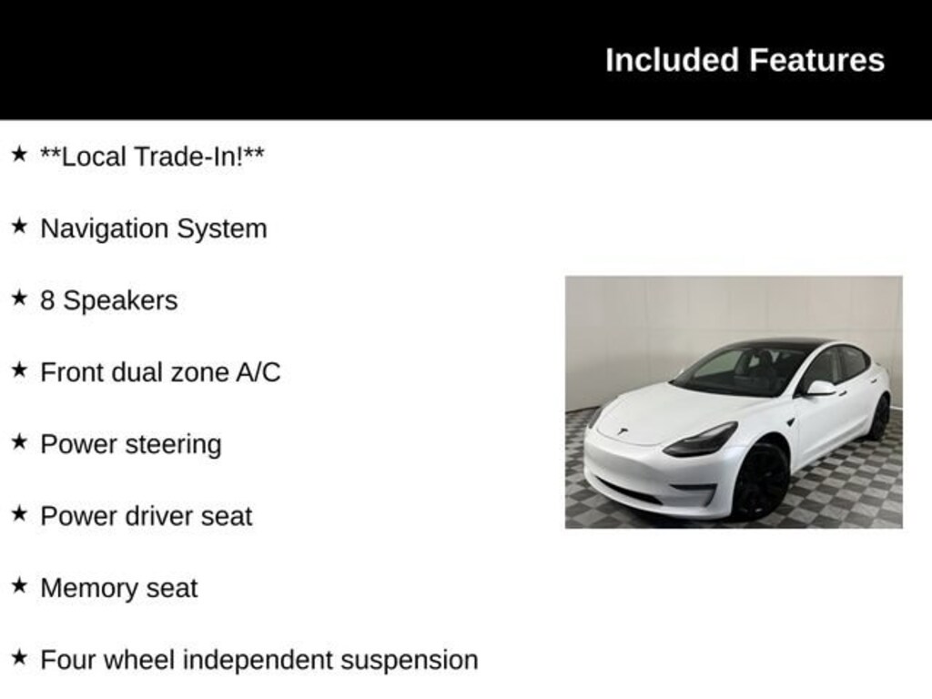 Used 2023 Tesla Model 3 Rear-Wheel Drive Sedan