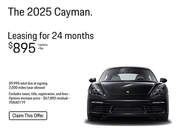 LEASE A 2025 CAYMAN FOR 895 PLUS TAX