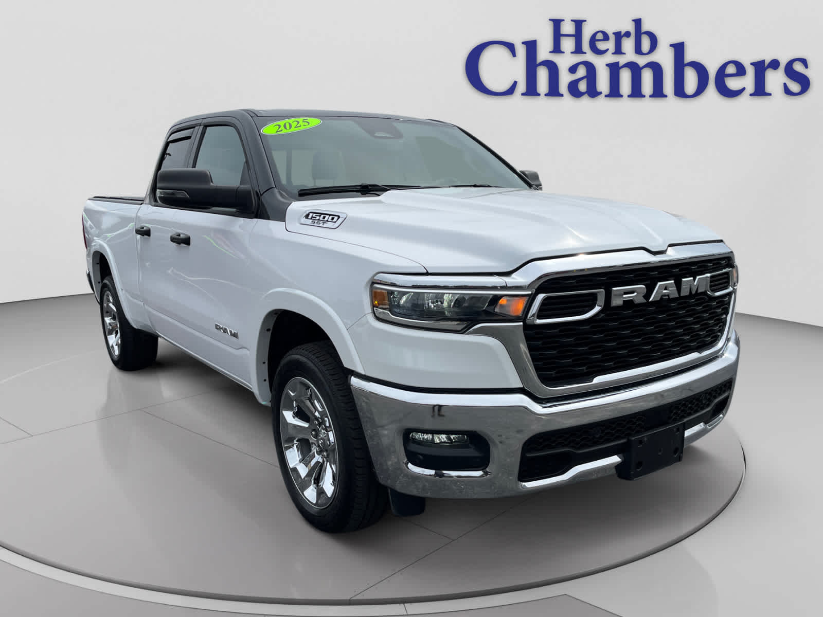 Bright White Clearcoat 2025 RAM 1500 Big Horn Quad Cab 4WD Pickup Truck Four-Wheel Drive Automatic