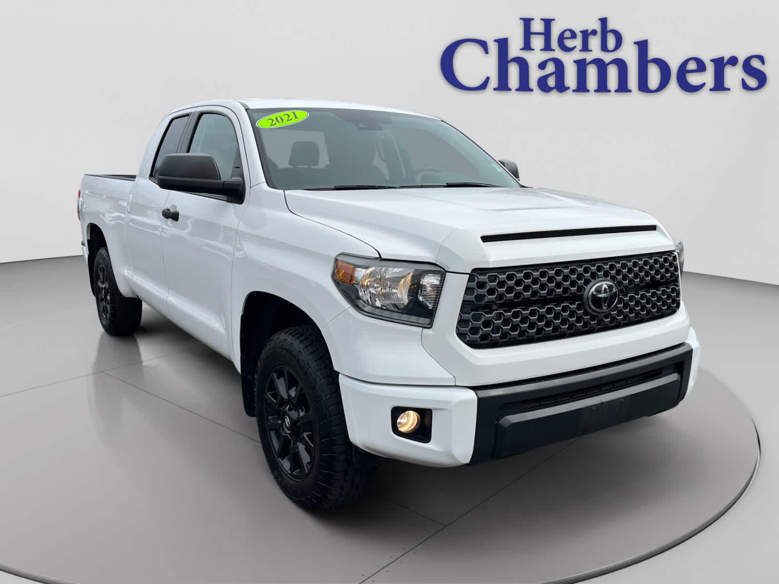 Super White 2021 Toyota Tundra SR5 Double Cab 4WD Pickup Truck Four-Wheel Drive Automatic