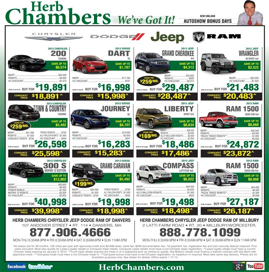 Herb Chambers Specials Herb Chambers Chrysler Dodge Jeep RAM FIAT of