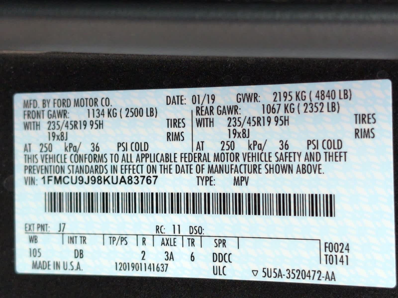 2019 Ford Escape, used, $19,998 | VIN 1FMCU9J98KUA83767 2019 Ford Escape, used, $19,998 | VIN 1FMCU9J98KUA83767