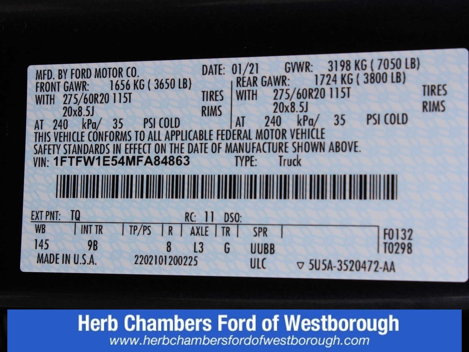 2021 Ford F-150 Platinum 4WD Supercrew 5.5 Box