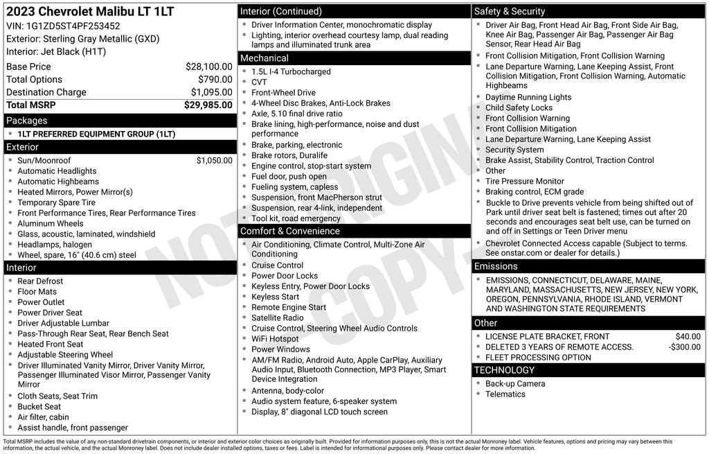 Used 2023 Chevrolet Malibu LT Car