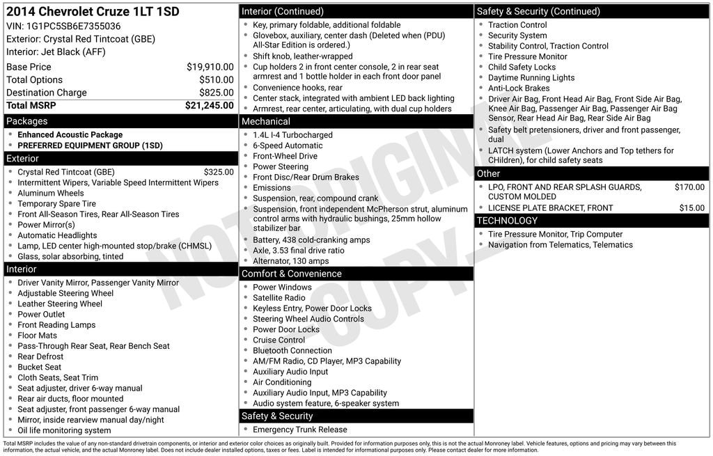 2014 Chevrolet Cruze 1LT's photo