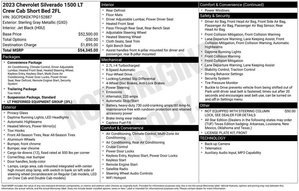 Used 2023 Chevrolet Silverado 1500 LT (2FL) Truck