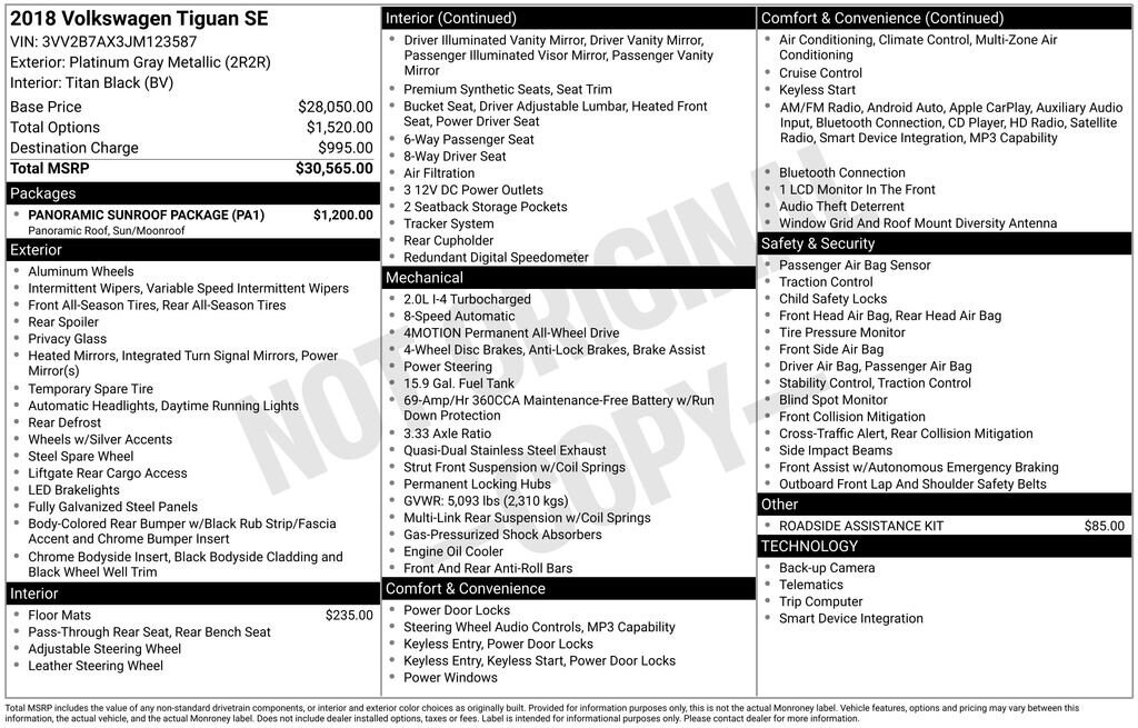 Used 2018 Volkswagen Tiguan 2.0T SE SUV