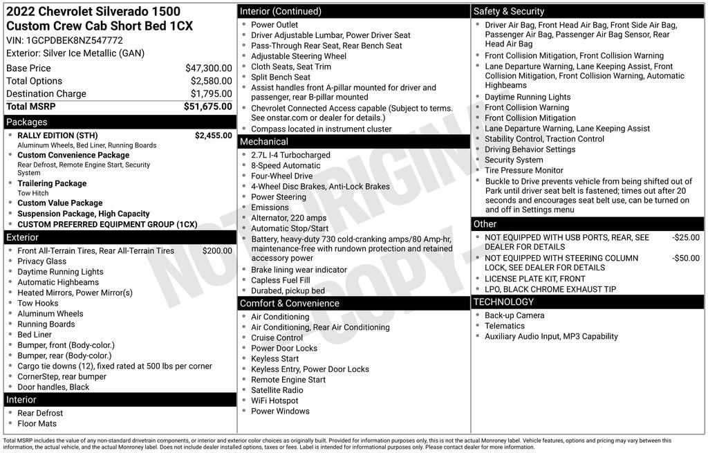 Used 2022 Chevrolet Silverado 1500 Custom Truck