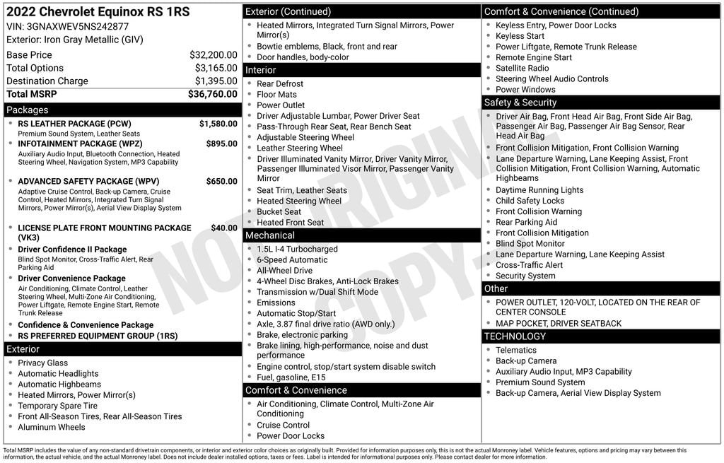 Used 2022 Chevrolet Equinox RS SUV