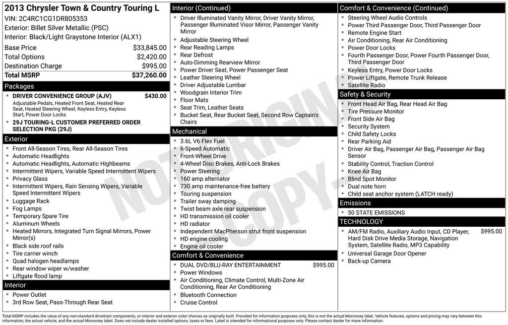 Used 2013 Chrysler Town & Country Touring-L Minivan