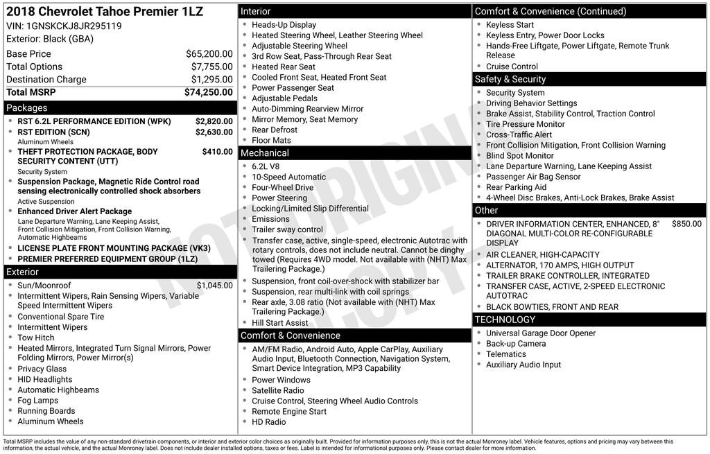 Used 2018 Chevrolet Tahoe Premier SUV