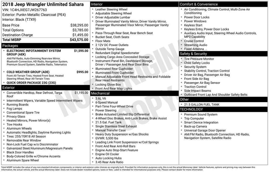 Used 2018 Jeep Wrangler Unlimited Sahara