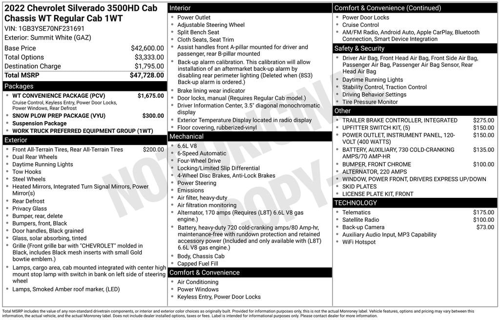 2022 Chevrolet Silverado 3500HD Work Truck's photo