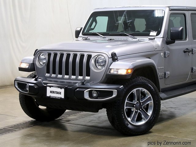 Used 2020 Jeep Wrangler Unlimited Sahara with VIN 1C4HJXEN2LW127878 for sale in Lombard, IL