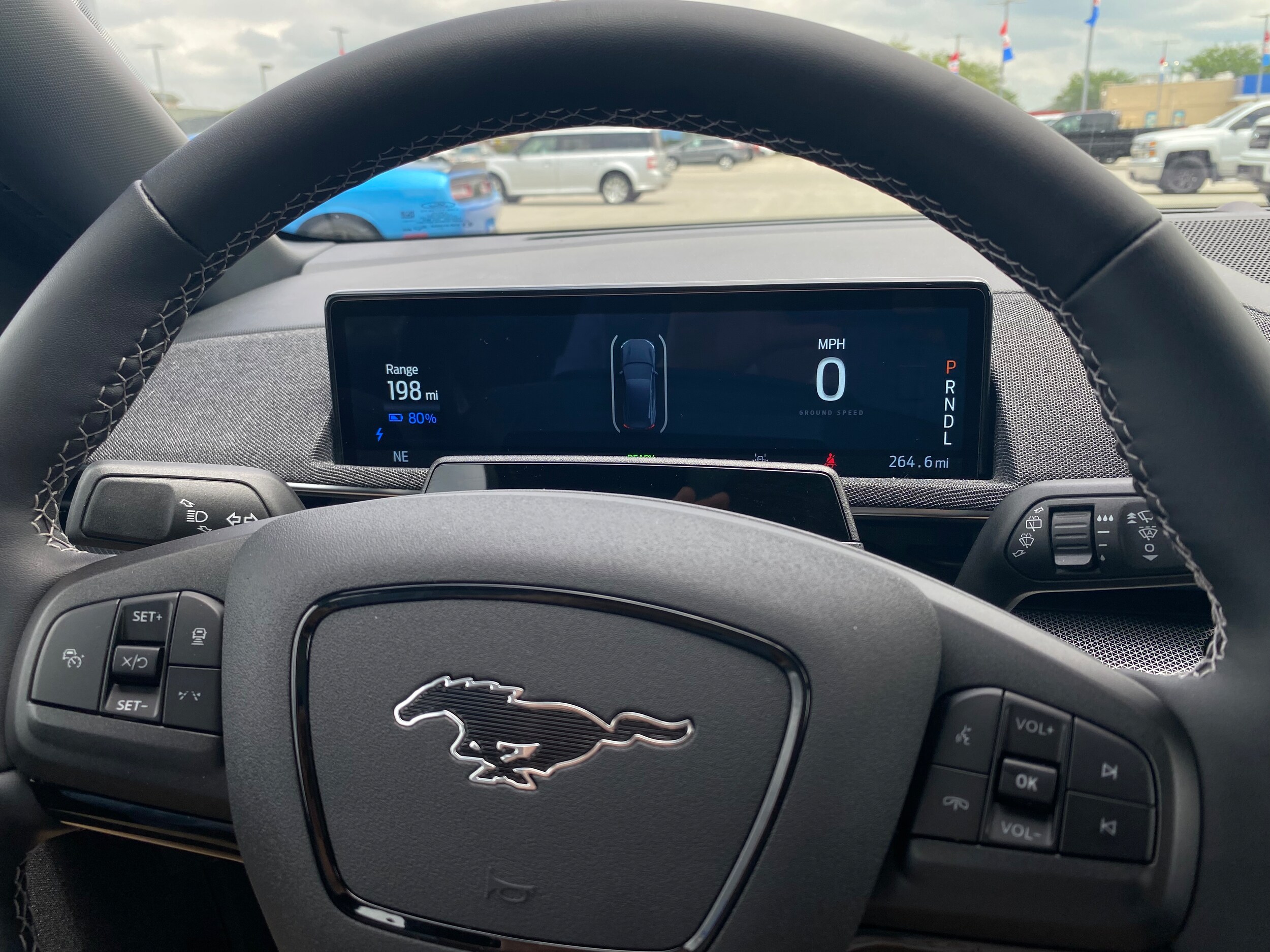 2023 Mustang Mach E GT Steering Wheel and Dashboard Shot