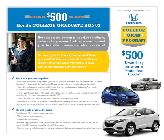 Honda Financial Services Account Management >> College Grad Program Heritage Honda Bel Air Honda Financial Services Account Management >> College Grad Program Heritage Honda Bel Air