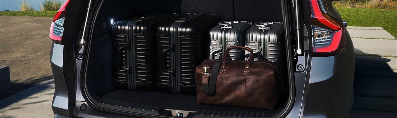 2026-Honda-CRV with an open truck full of luggage