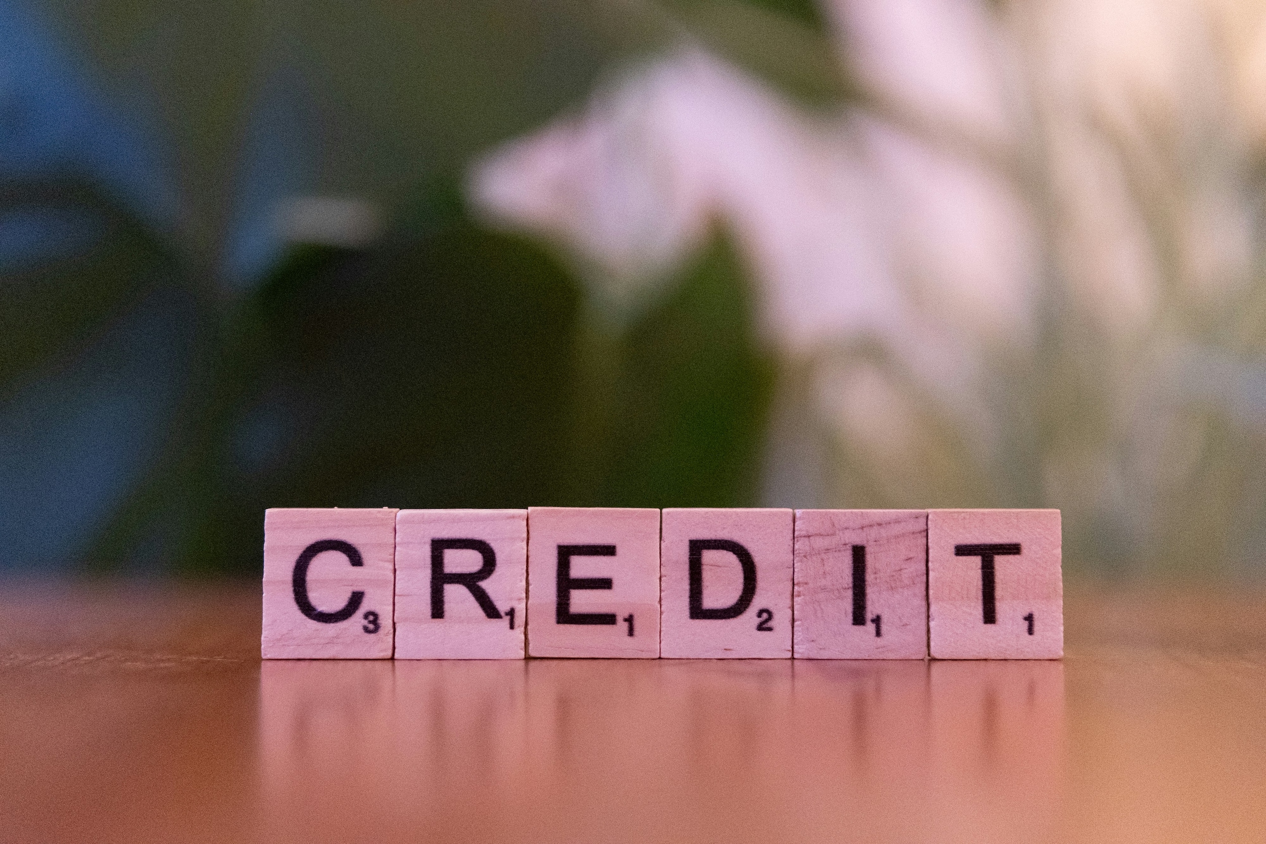 scrabble letters spelling out the word CREDIT