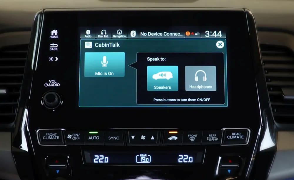 Honda CabinTalk program on infotainment system