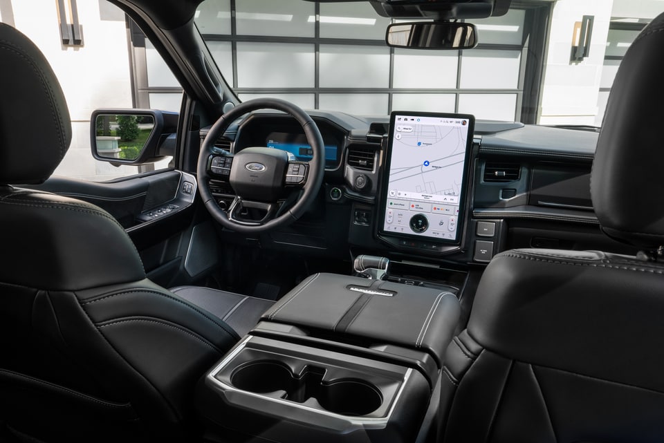  Interior view of technology console in 2025 Ford F-150 Lightning