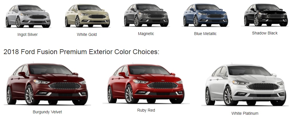2018 Ford Fusion Color Choices Heritage Ford