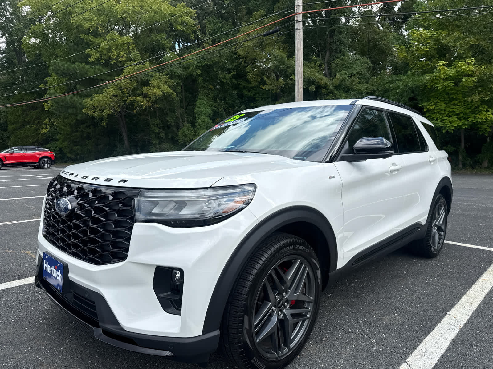 Star White Metallic Tri-Coat 2025 Ford Explorer SUV / Crossover All-Wheel Drive Automatic