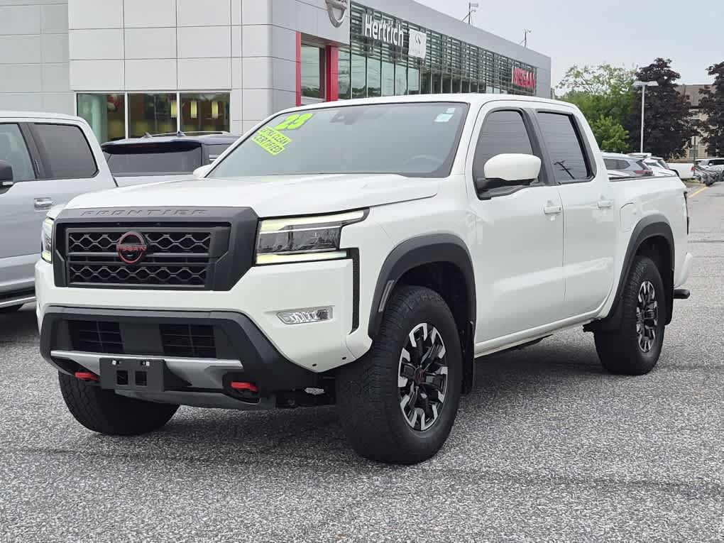 Glacier White 2023 Nissan Frontier Pickup Truck Four-Wheel Drive Automatic