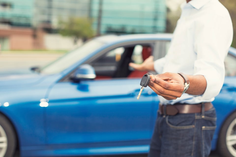 Handing Car Keys with Car