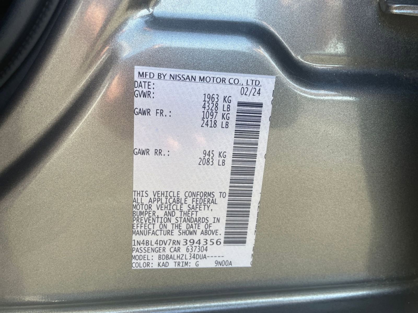 2024 Nissan Altima SV 27
