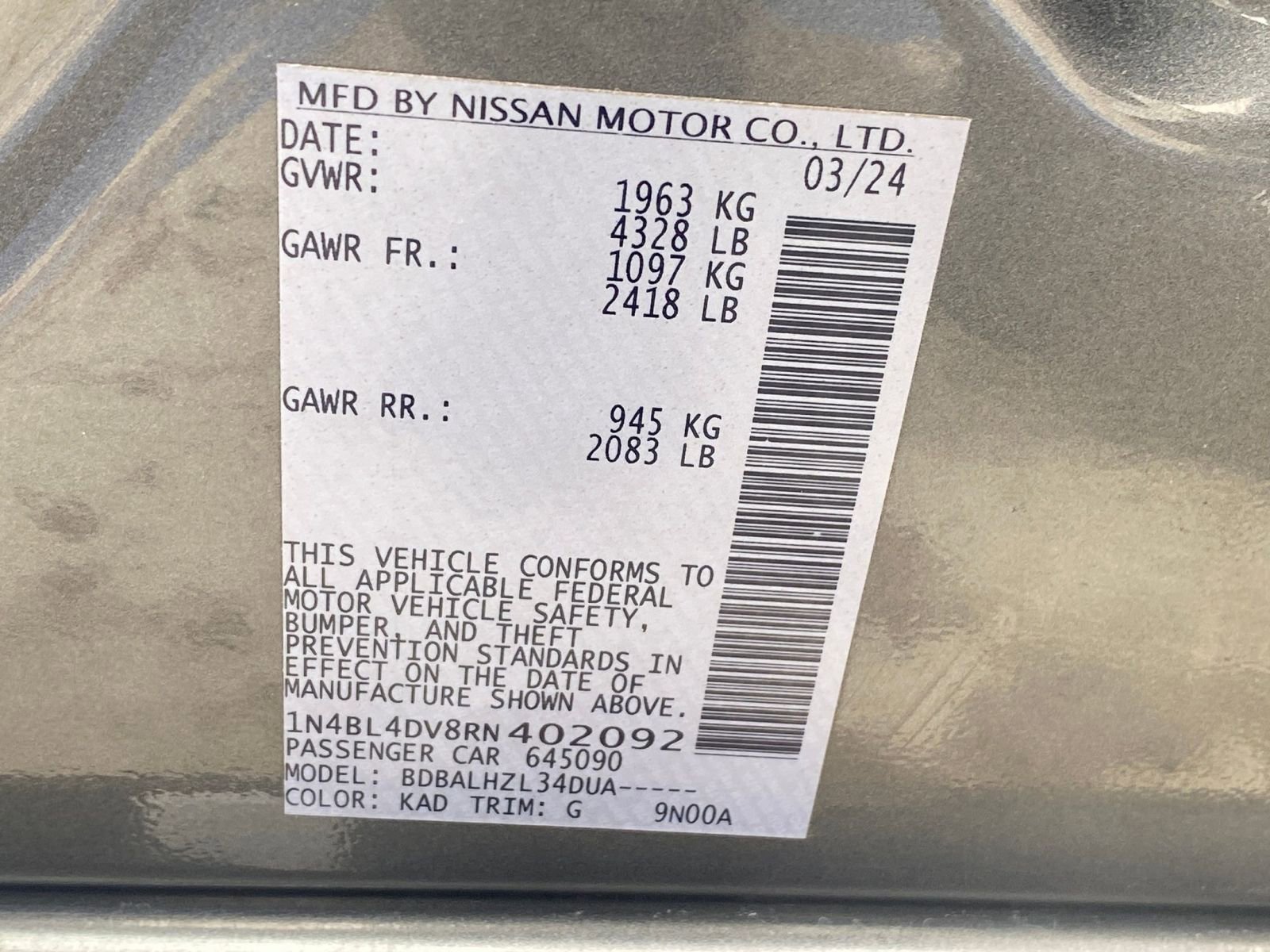 2024 Nissan Altima SV 28