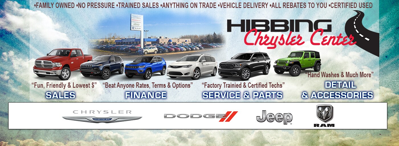 New & Used Cars, Trucks, Vans in Hibbing, MN Chrysler, Dodge, Jeep, Ram Hibbing Chrysler Center