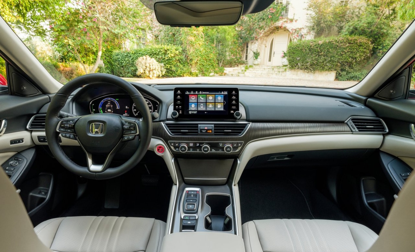 Interior design inside the 2021 Honda Accord Hybrid sedan