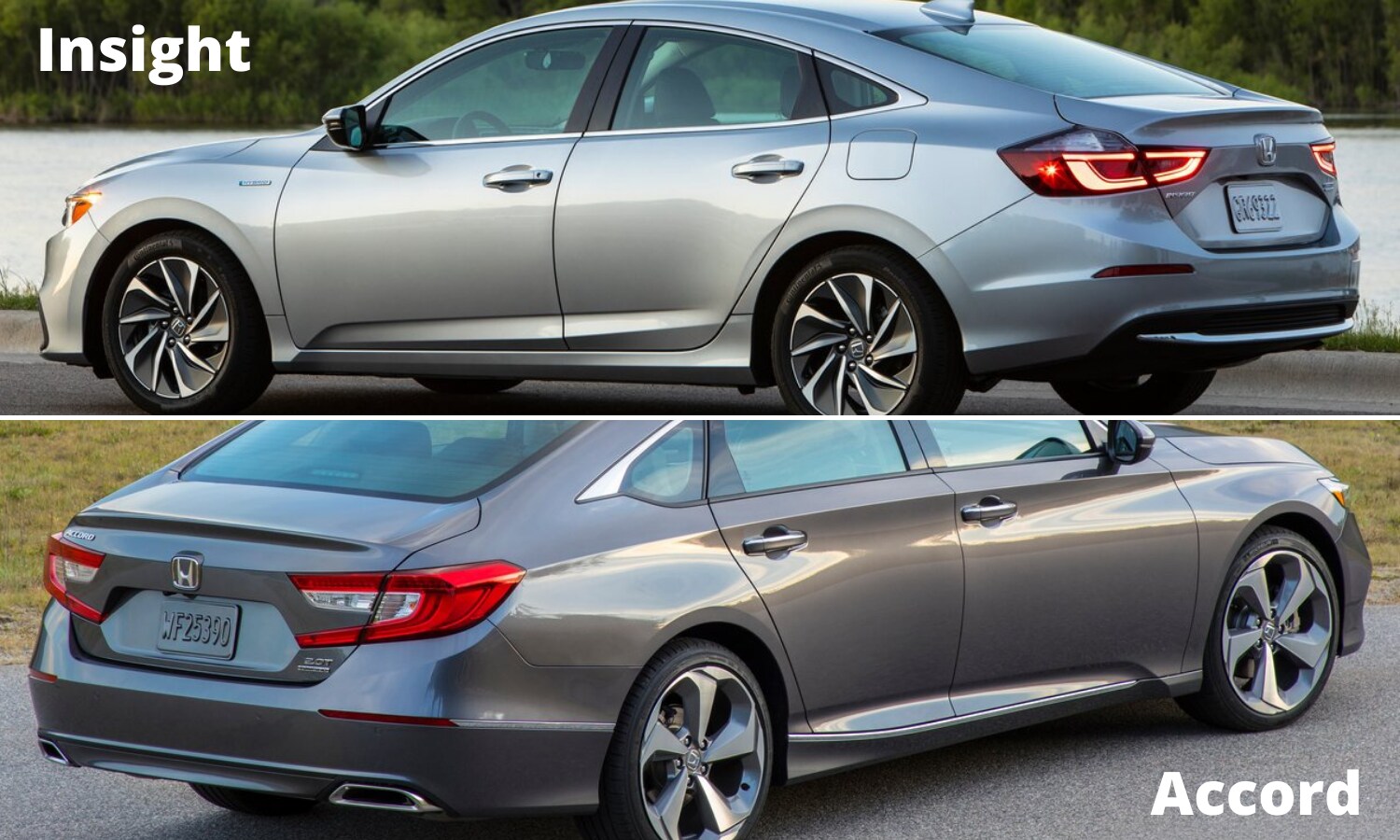 New 2021 Honda Insight vs. Honda Accord Comparison.png Exterior comparison of the 2021 Honda Insight next to the Honda Accord sedan