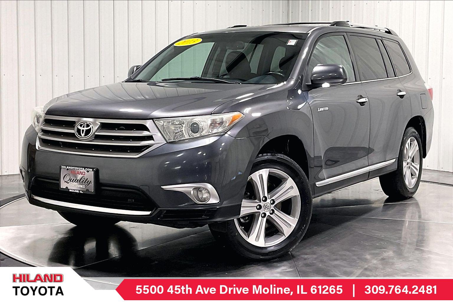Used 2013 Toyota Highlander Limited with VIN 5TDDK3EH7DS214837 for sale in Moline, IL