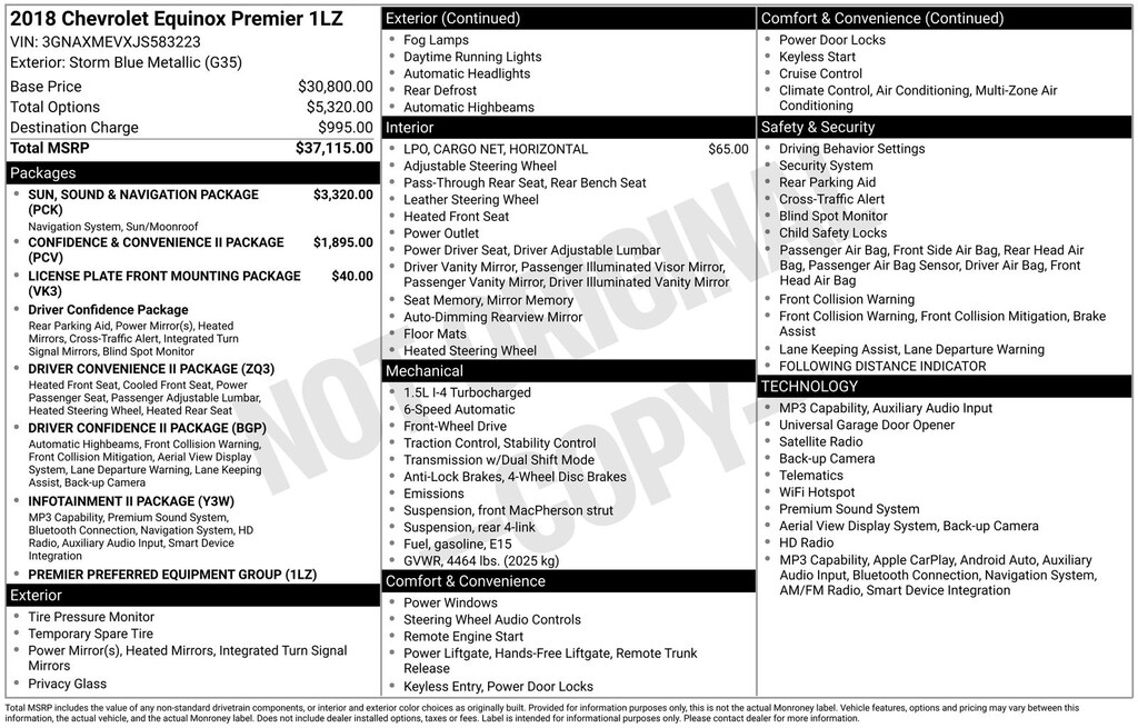 Used 2018 Chevrolet Equinox Premier SUV