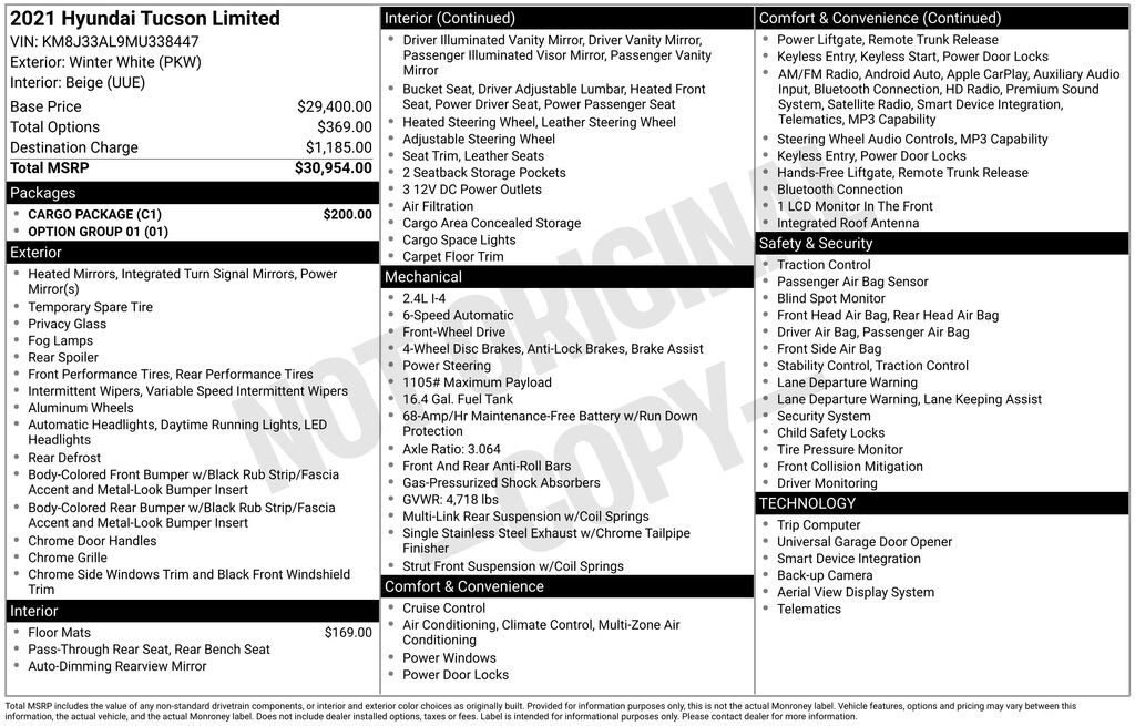 Used 2021 Hyundai Tucson Limited SUV