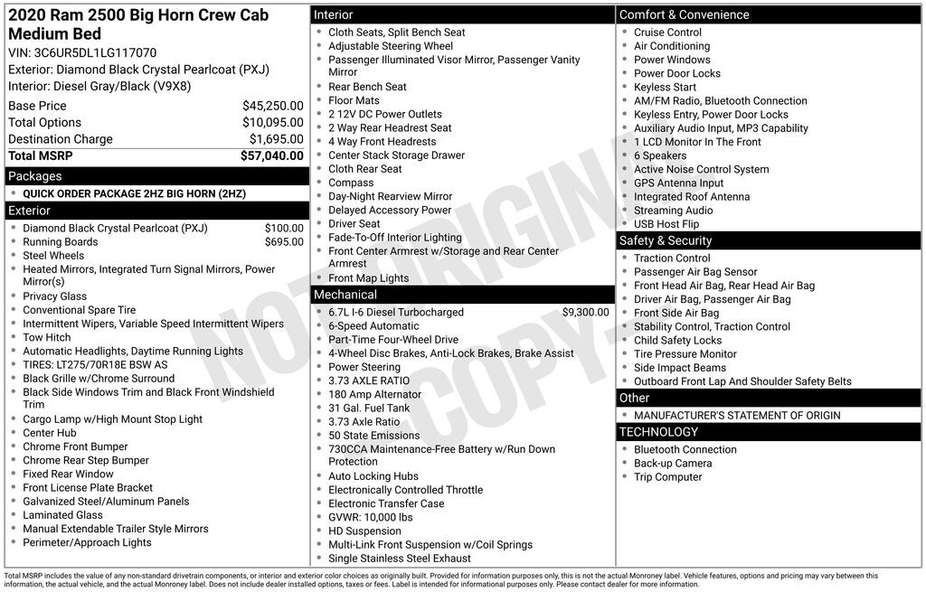 Used 2020 Ram 2500 Big Horn Truck