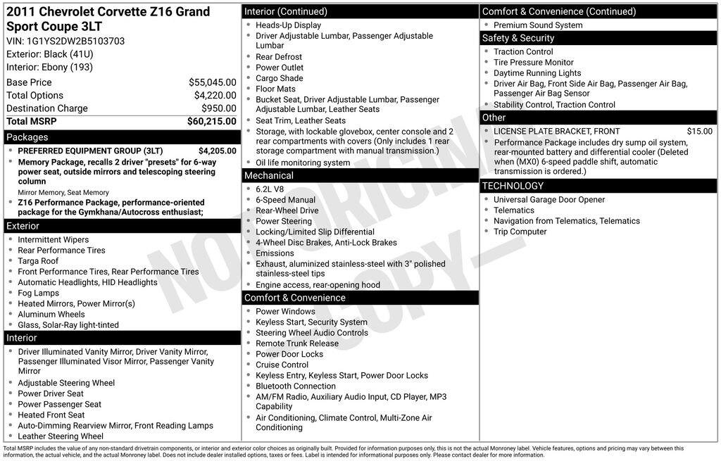 Used 2011 Chevrolet Corvette Grand Sport Coupe