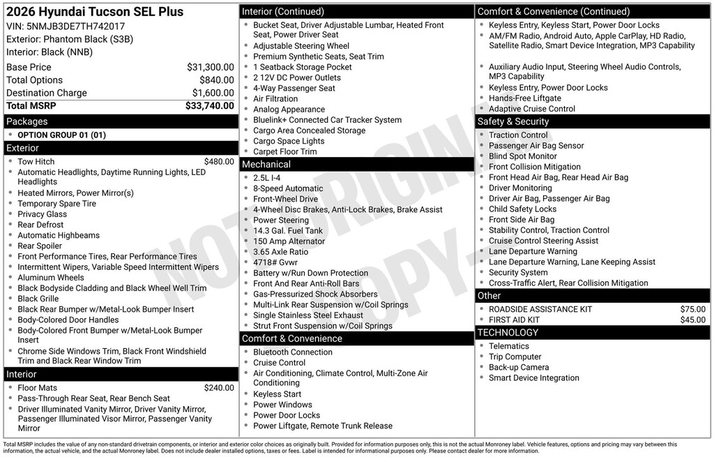 New 2026 Hyundai Tucson SEL Plus SUV