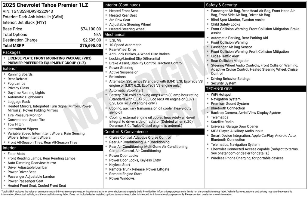 Used 2025 Chevrolet Tahoe Premier SUV