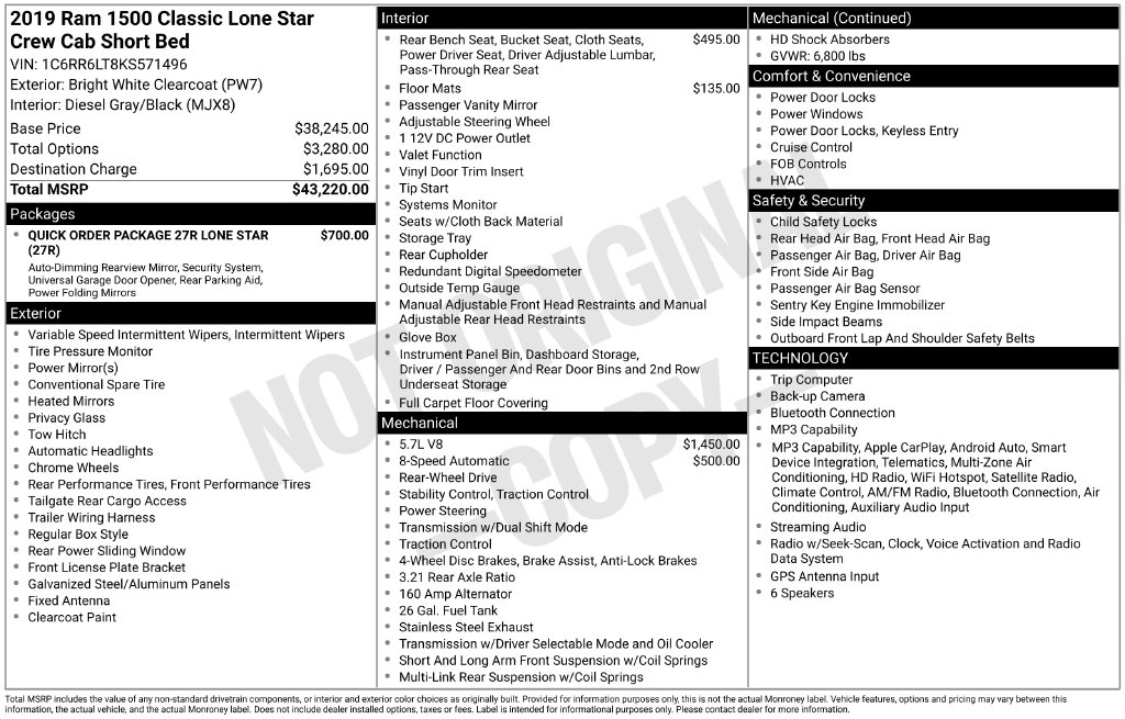 Used 2019 Ram 1500 Classic Lone Star Truck