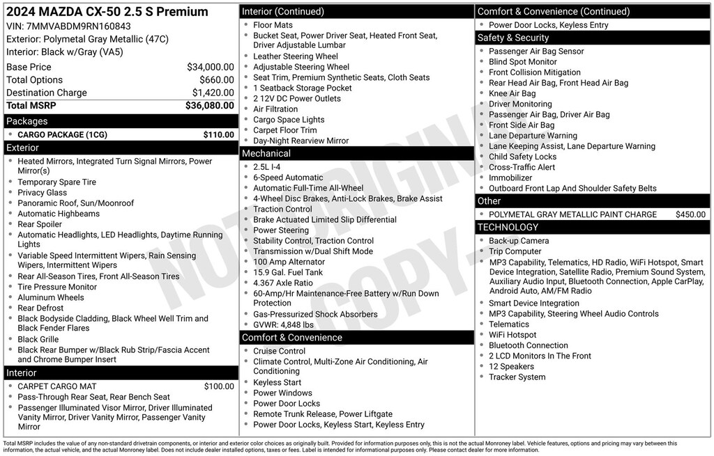 Used 2024 Mazda CX-50 2.5 S Premium Package SUV