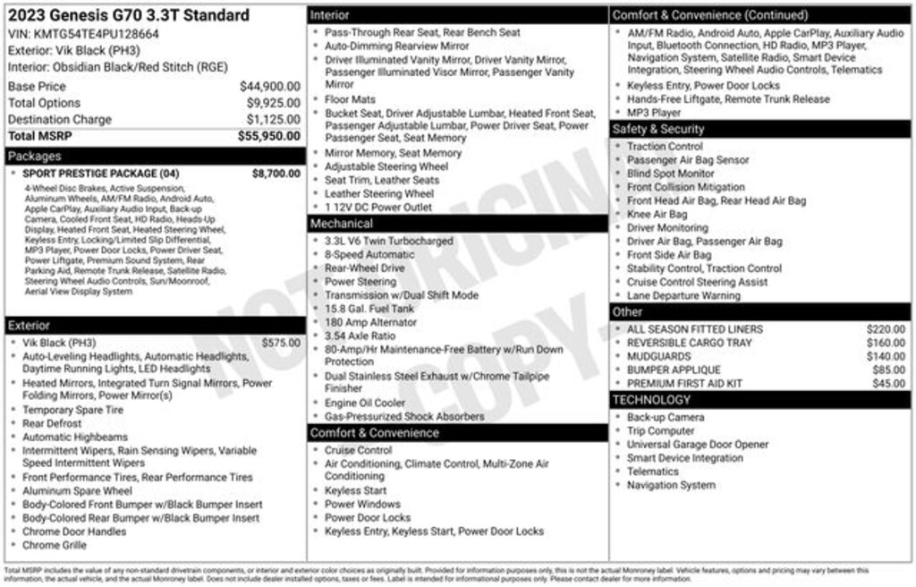 Used 2023 Genesis G70 Sedan