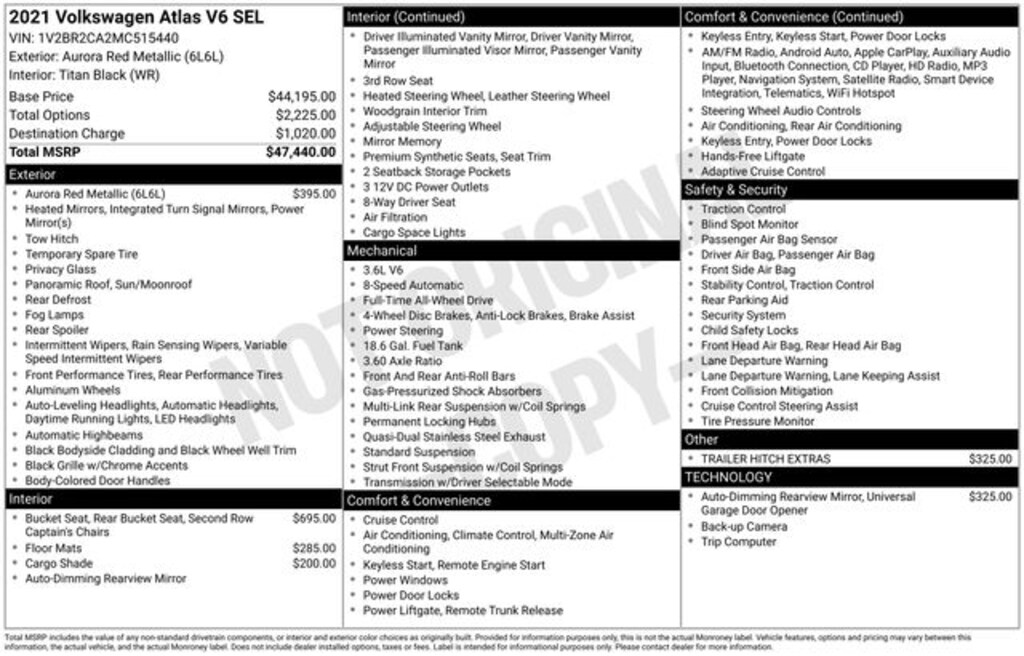 Used 2021 Volkswagen Atlas 3.6L V6 SEL 4MOTION SUV