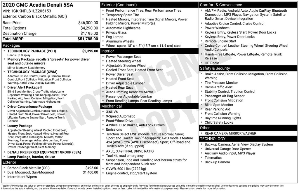 Used 2020 GMC Acadia Denali SUV