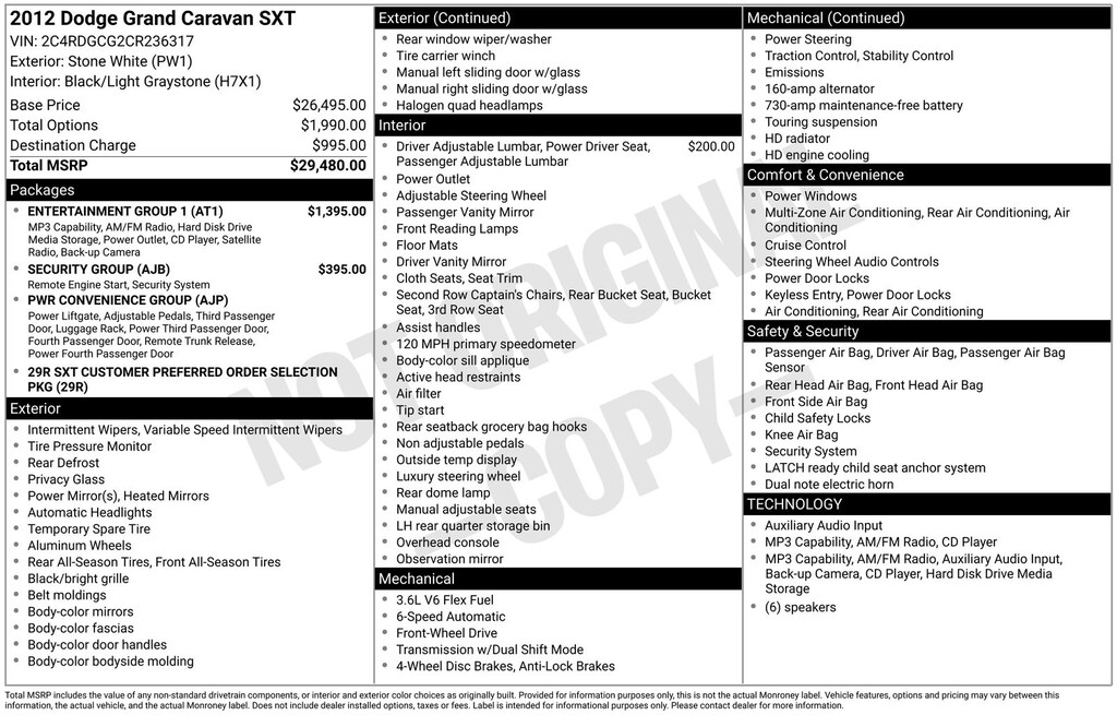 Used 2012 Dodge Grand Caravan SXT Van